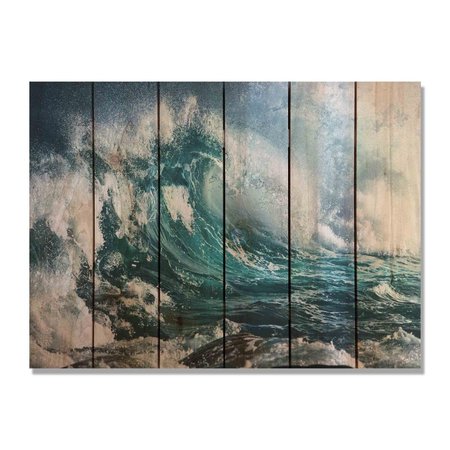 RICKI&APOSS RUGS 33 x 24 in. Wild Wave Inside & Outside Cedar Wall Art RI896453